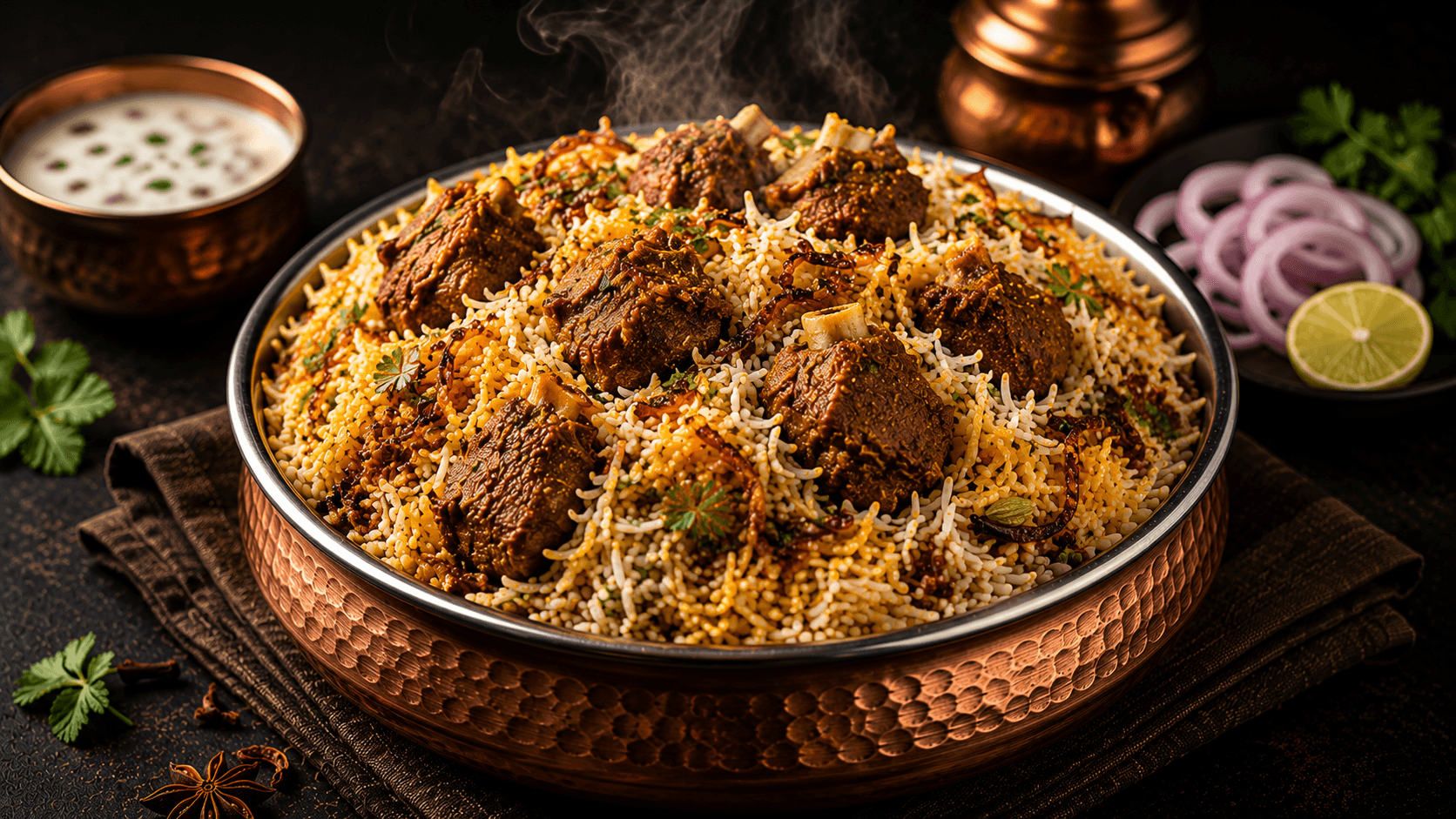 Chicken Dum Biryani at Goat's & Grills