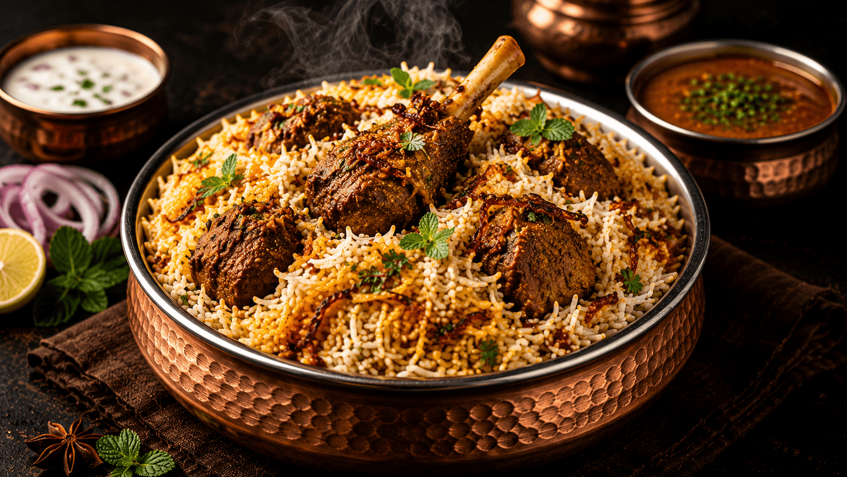 Mutton Dum Biryani at Goat's & Grills